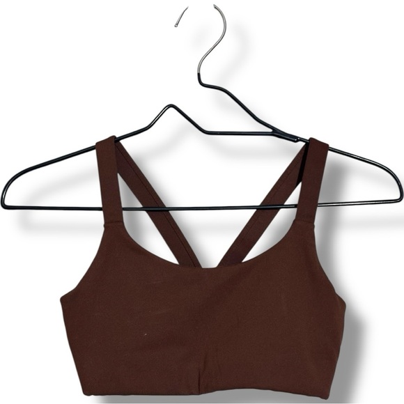 Girlfriend Collective Cocoa Racerback Supportive Thick Straps Sports Bra - Picture 3 of 8